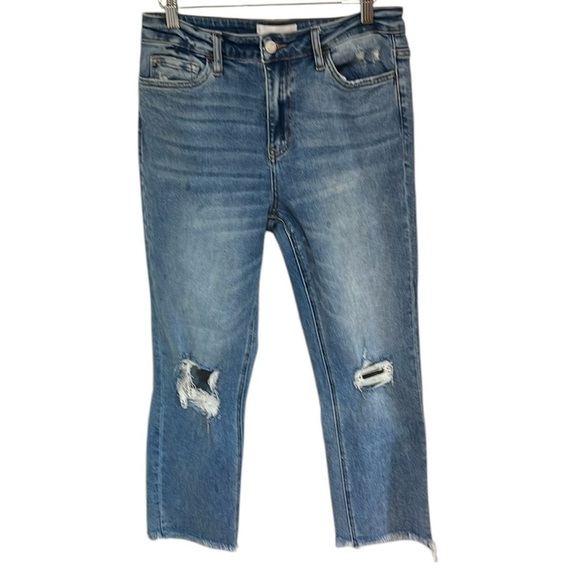 VERVET Denim - VERVET Los Angeles Stretch High Waisted Straight Leg Distressed Jeans SZ 29